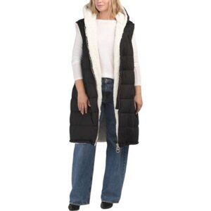 AVEC LES FILLES Thermapuff Faux Fur Lined Puffer Vest